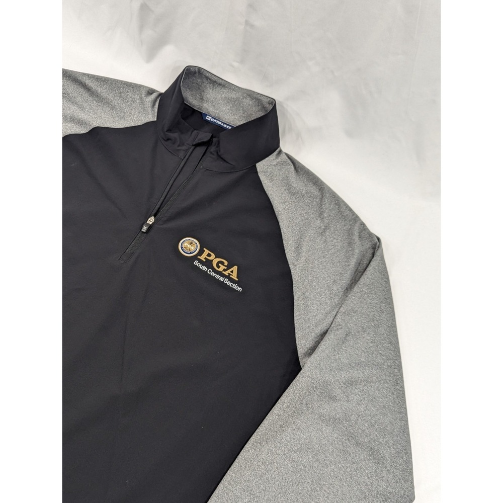 Cutter Buck Quarter Zip Large Black Gray PGA South Central Section Long Sleeve